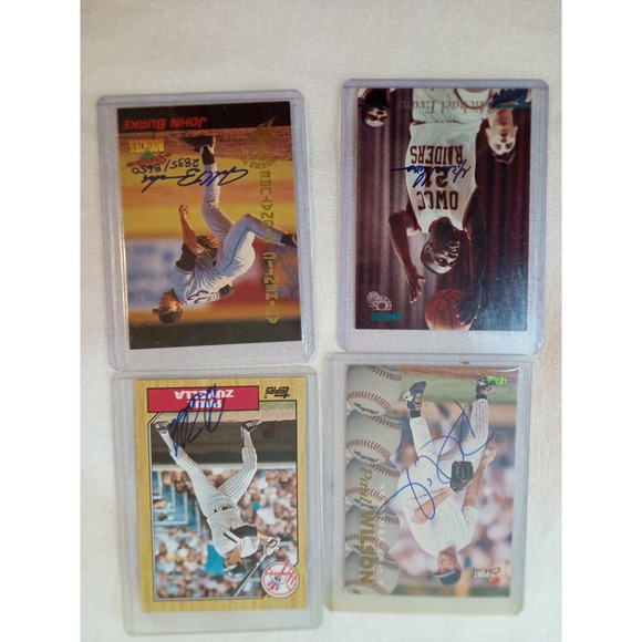 Vintage New York Yankees Autograph Baseball‎ Cards Lot MLB Collectible 90s - Picture 1 of 2